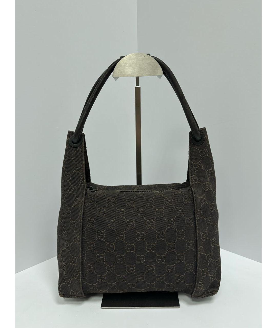 GUCCI Коричневая тканевая сумка тоут, фото 4
