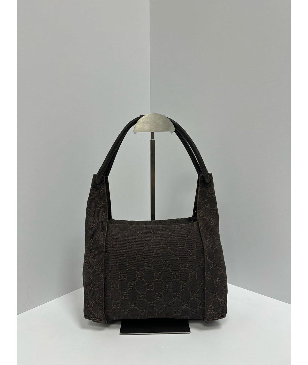 GUCCI Коричневая тканевая сумка тоут, фото 5