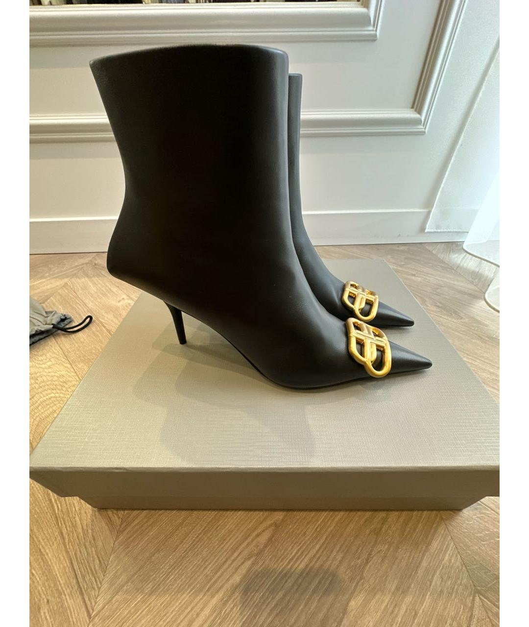 BALENCIAGA Черные кожаные ботильоны, фото 7