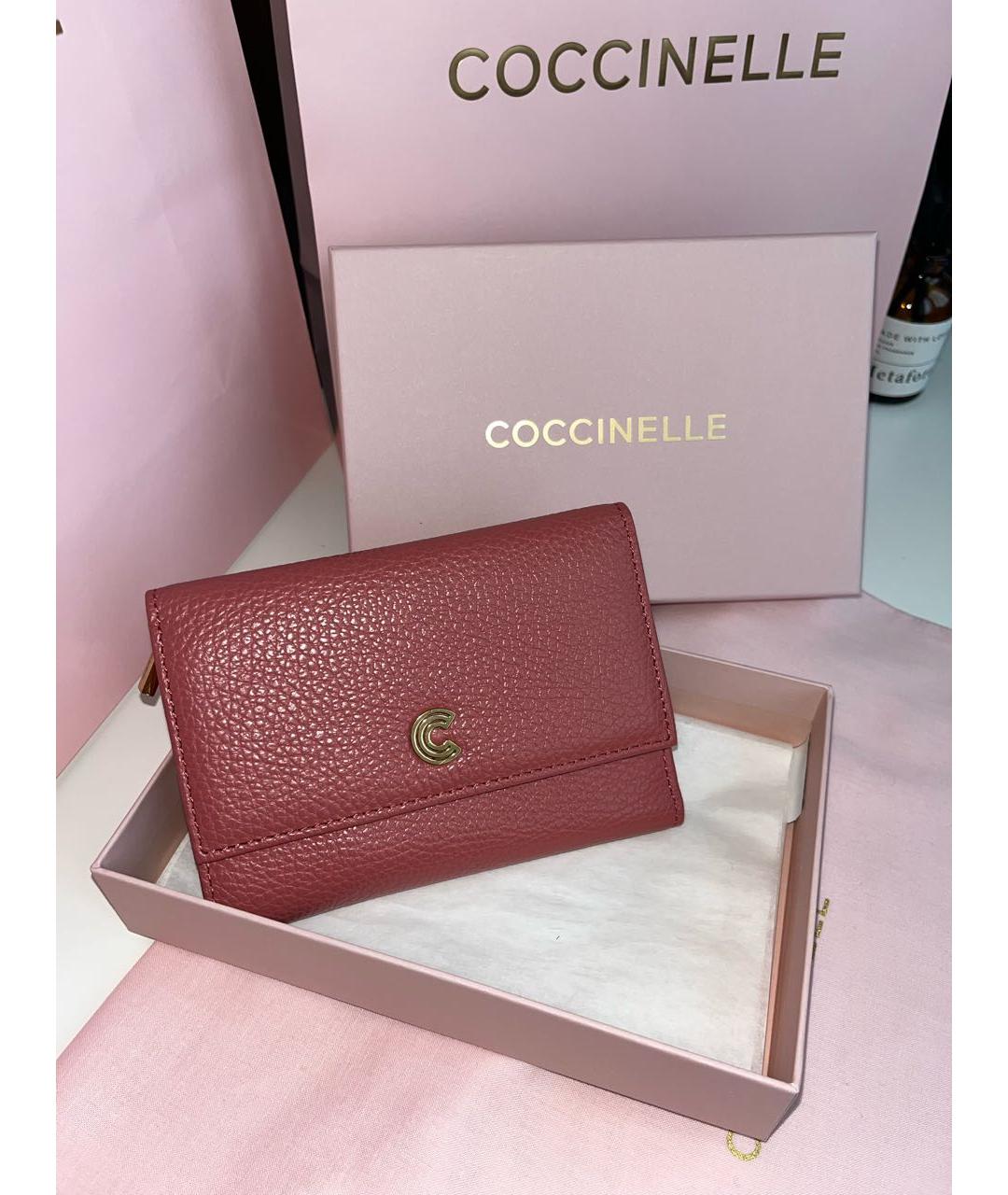 COCCINELLE Бордовый кожаный кошелек, фото 5