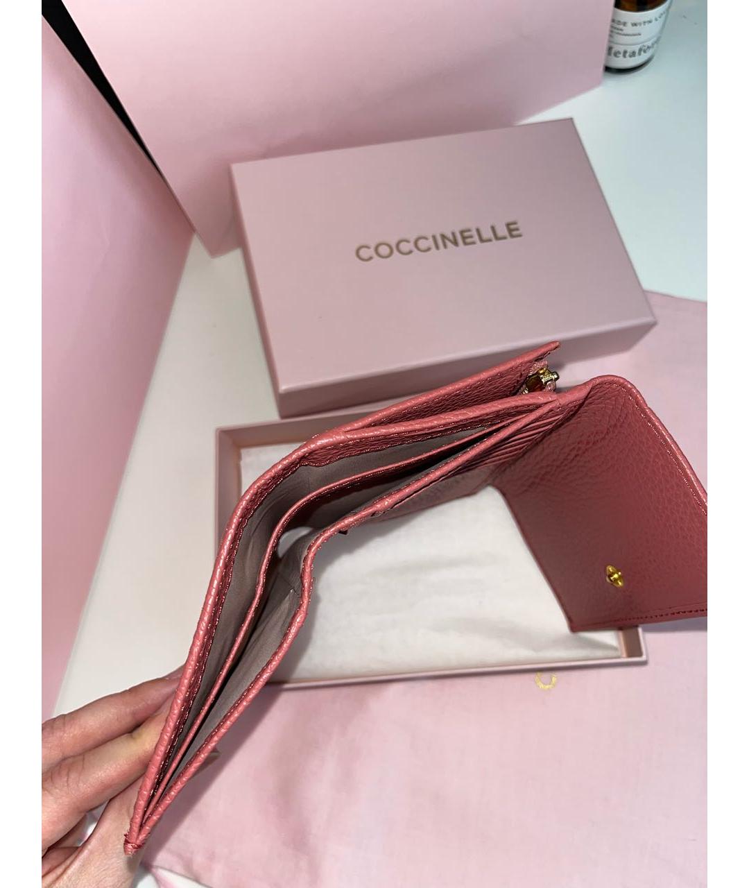 COCCINELLE Бордовый кожаный кошелек, фото 4