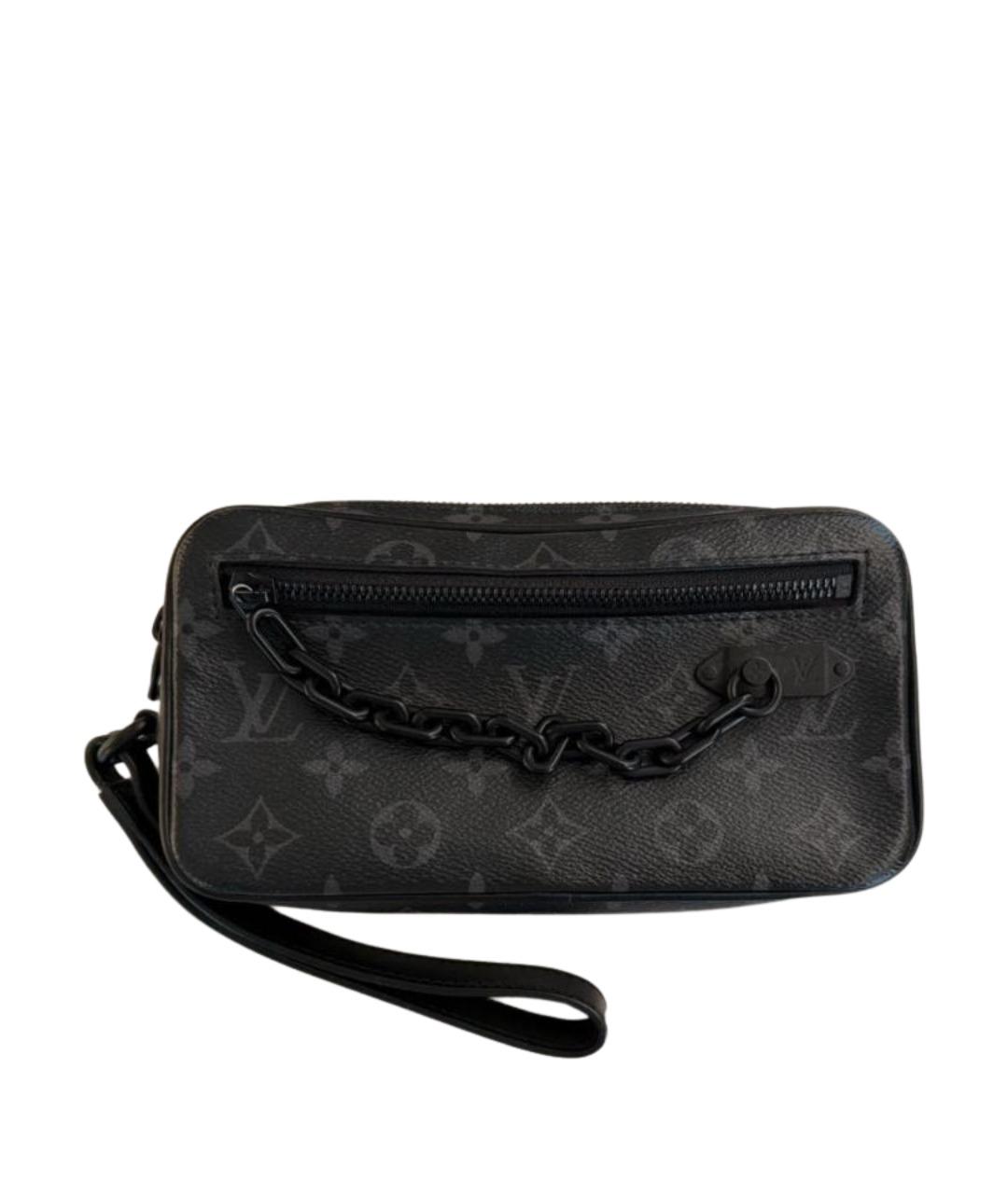 LOUIS VUITTON Антрацитовая барсетка из искусственной кожи, фото 1
