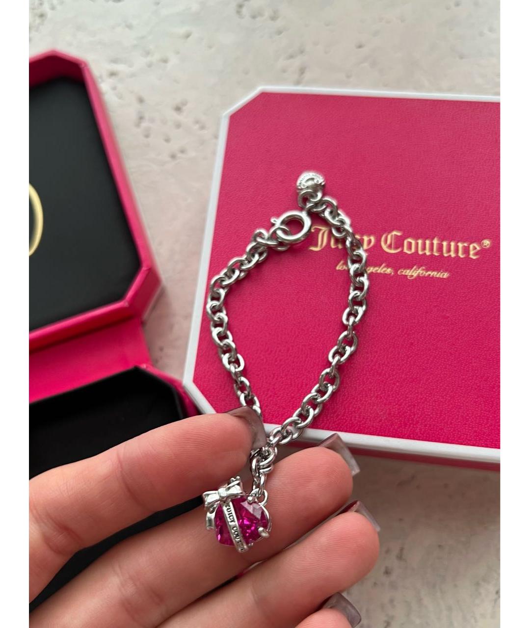 JUICY COUTURE Антрацитовый металлический браслет, фото 4