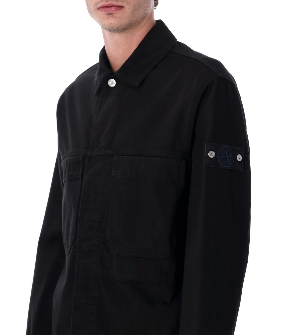 STONE ISLAND Черная хлопковая куртка, фото 4