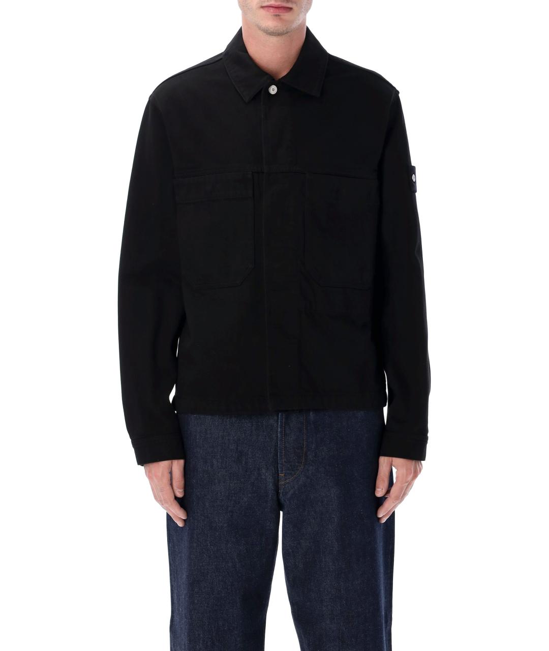 STONE ISLAND Черная хлопковая куртка, фото 2