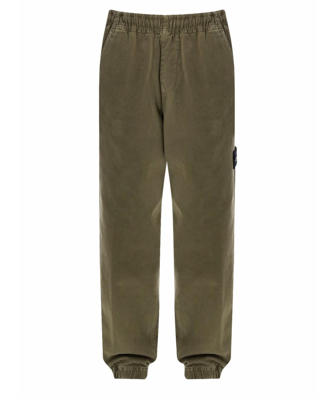 STONE ISLAND Хаки хлопковые повседневные брюки, фото 1
