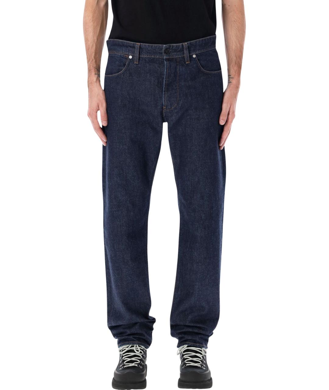 STONE ISLAND Синие хлопковые прямые джинсы, фото 2