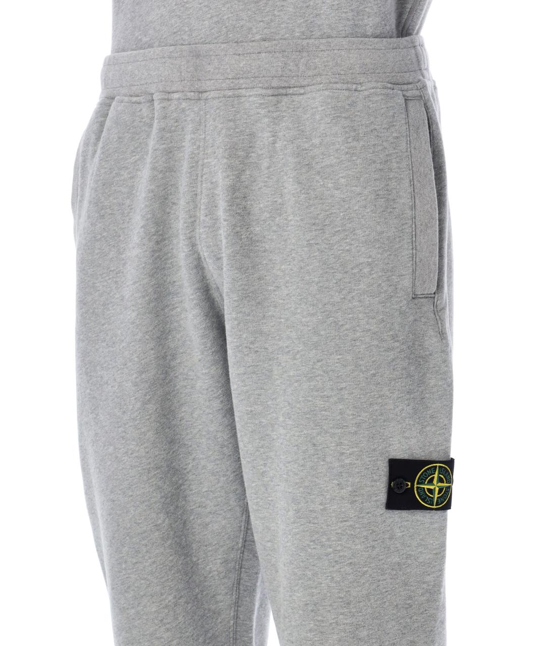 STONE ISLAND Серые хлопковые повседневные брюки, фото 2