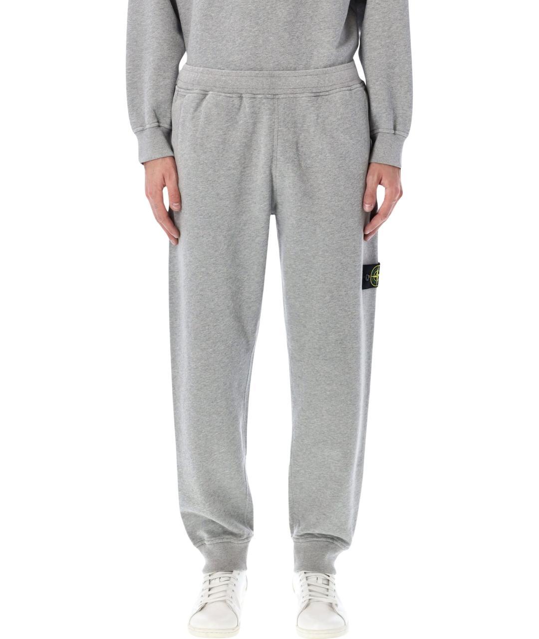 STONE ISLAND Серые хлопковые повседневные брюки, фото 4