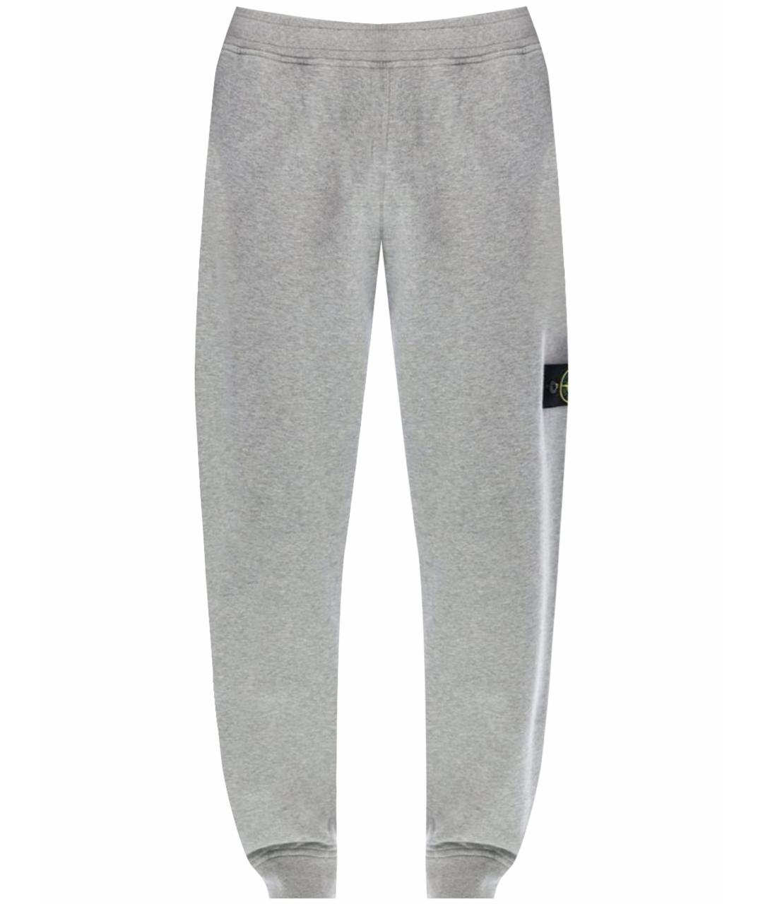 STONE ISLAND Серые хлопковые повседневные брюки, фото 1