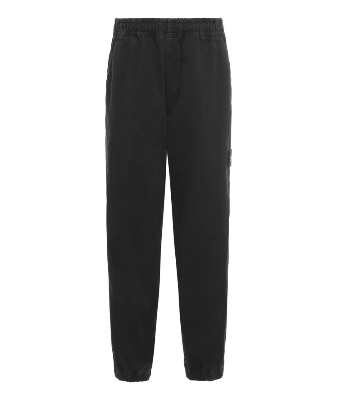 STONE ISLAND Черные хлопковые повседневные брюки, фото 1