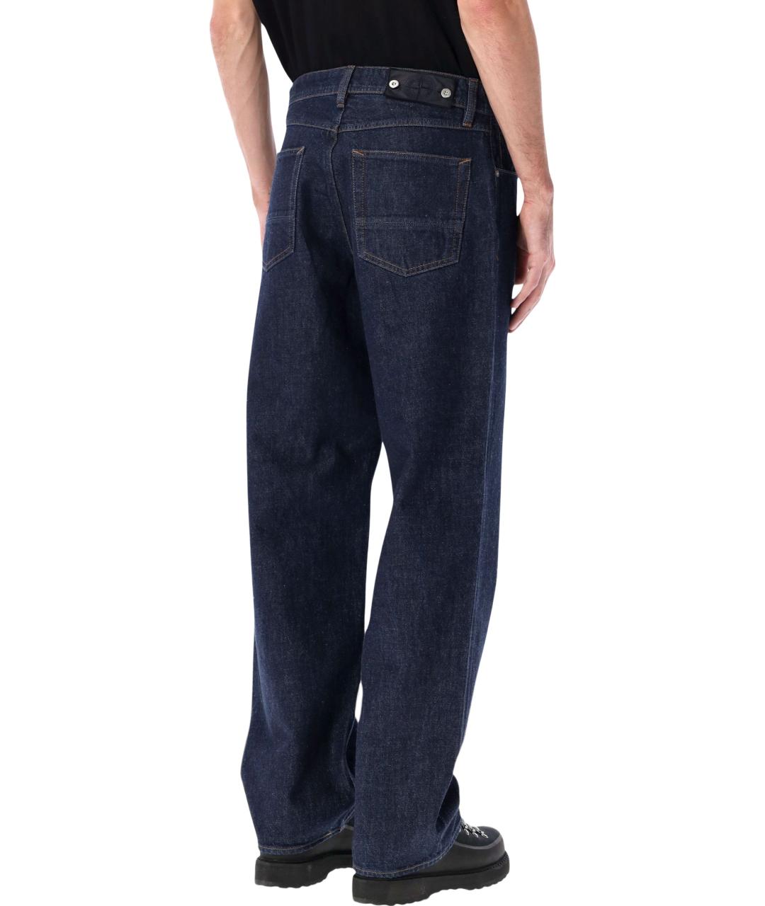 STONE ISLAND Синие хлопковые прямые джинсы, фото 2