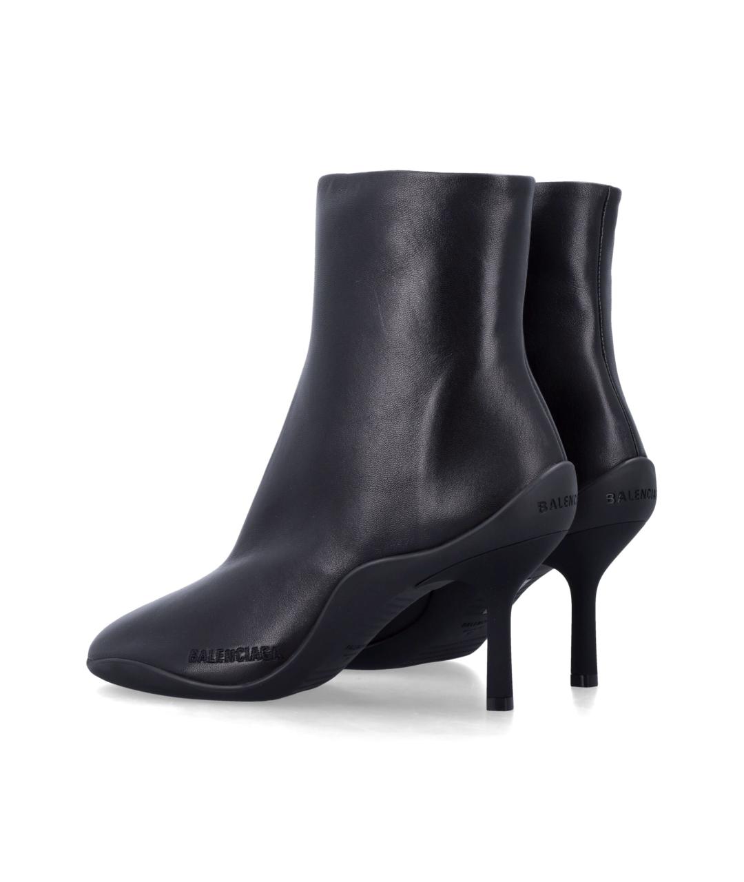 BALENCIAGA Черные кожаные ботильоны, фото 3