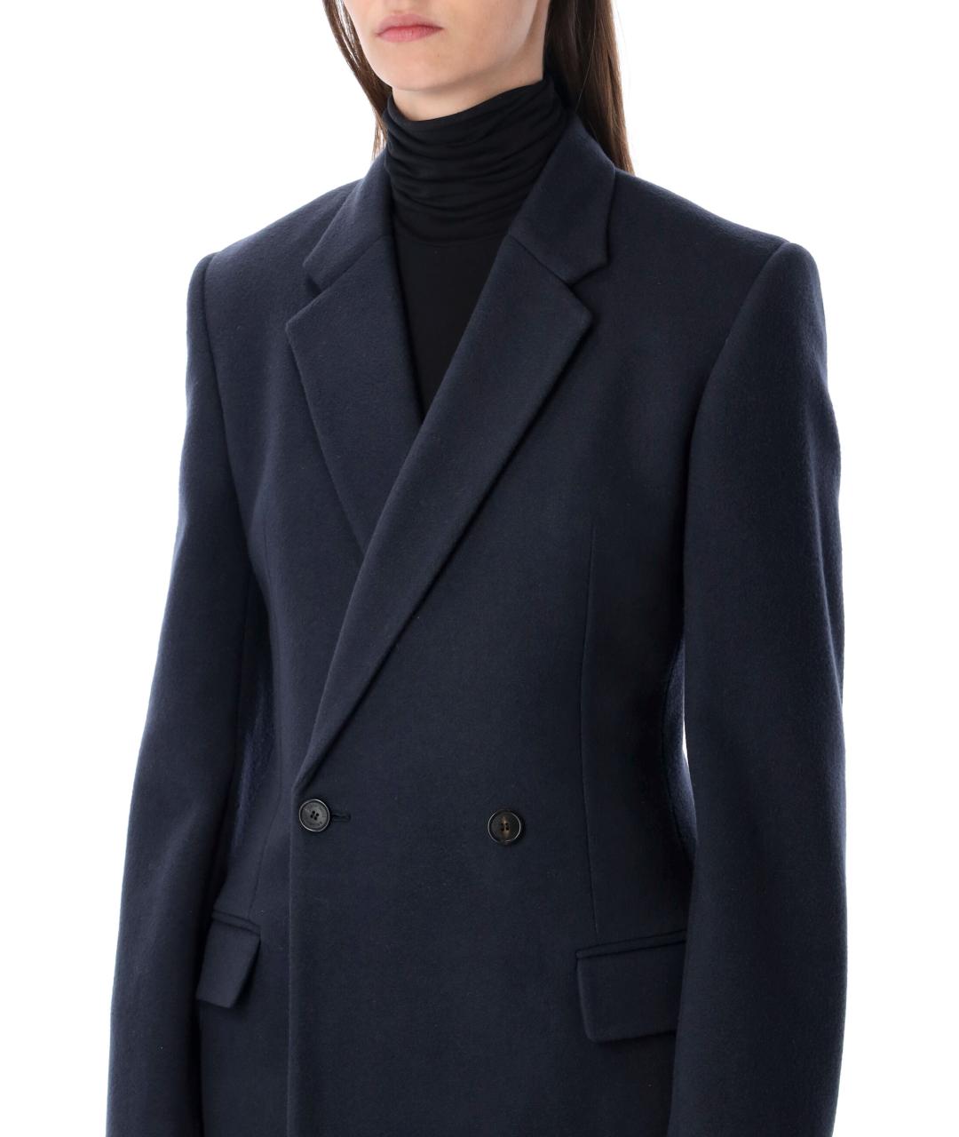 BALENCIAGA Темно-синее шерстяное пальто, фото 4