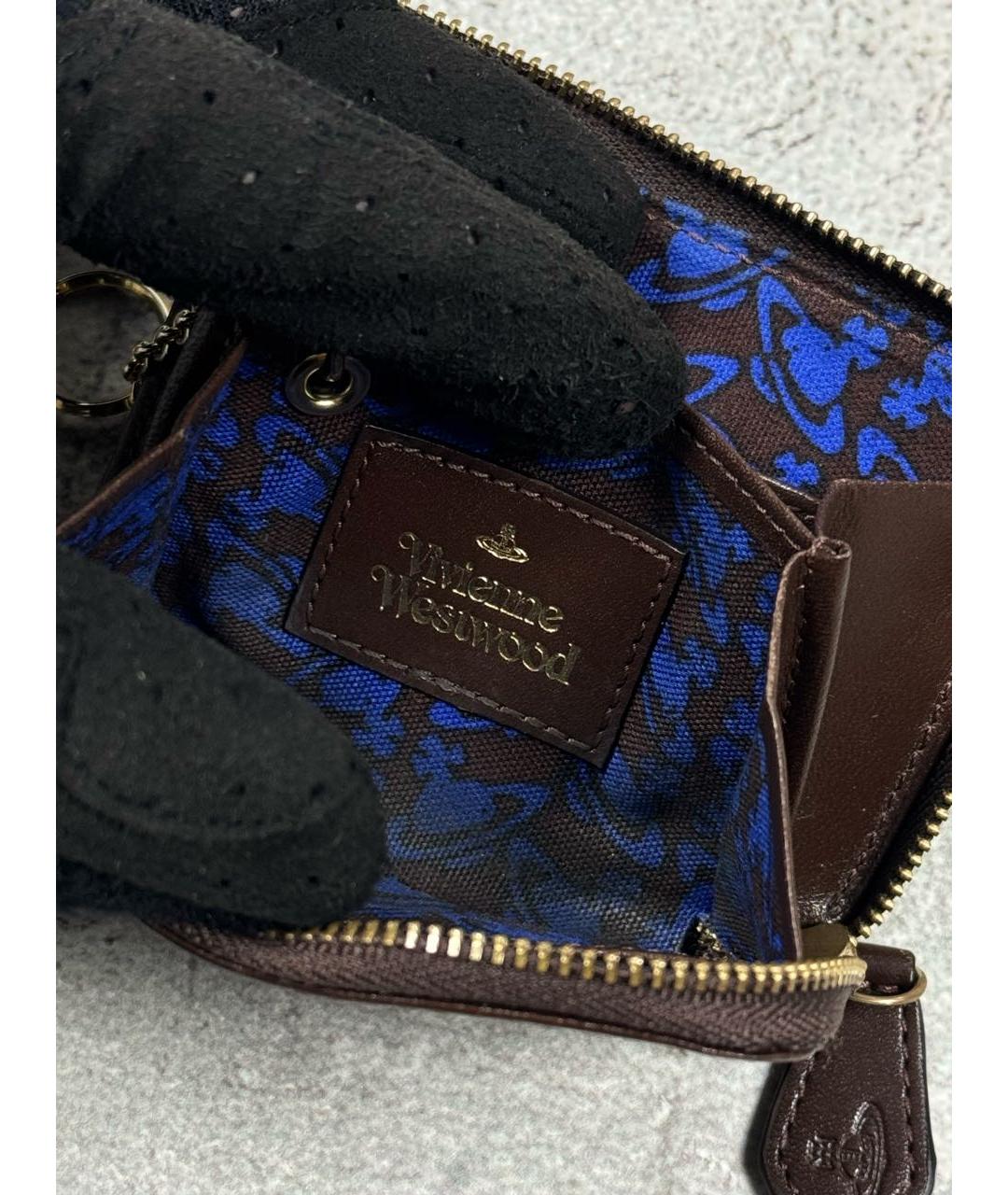 VIVIENNE WESTWOOD Коричневый кожаный кошелек, фото 5