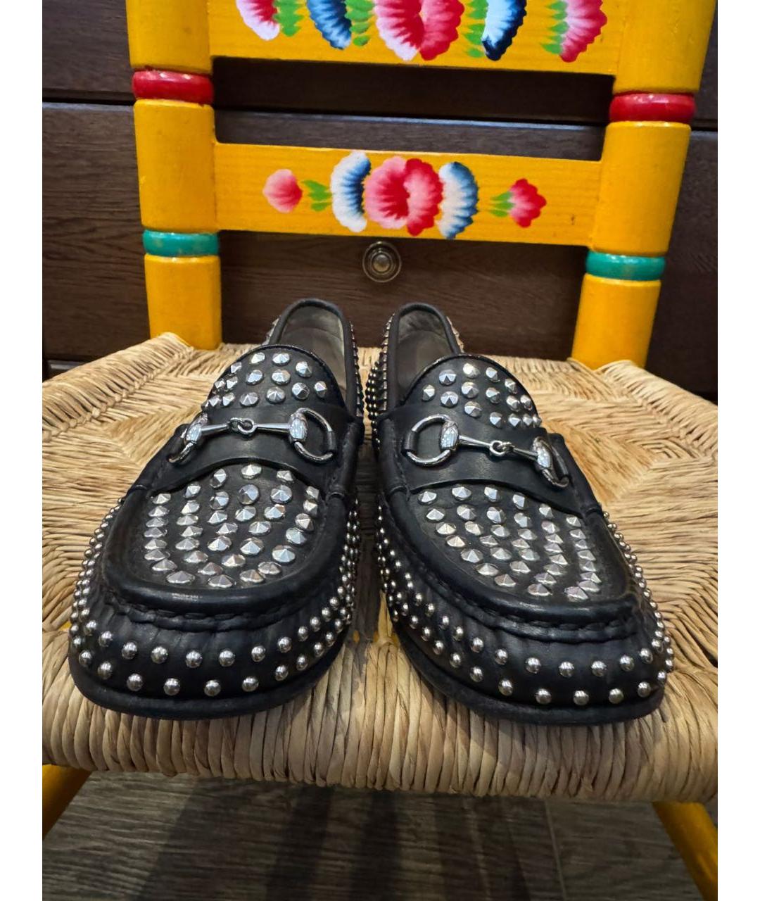 GUCCI Черные кожаные лоферы, фото 2