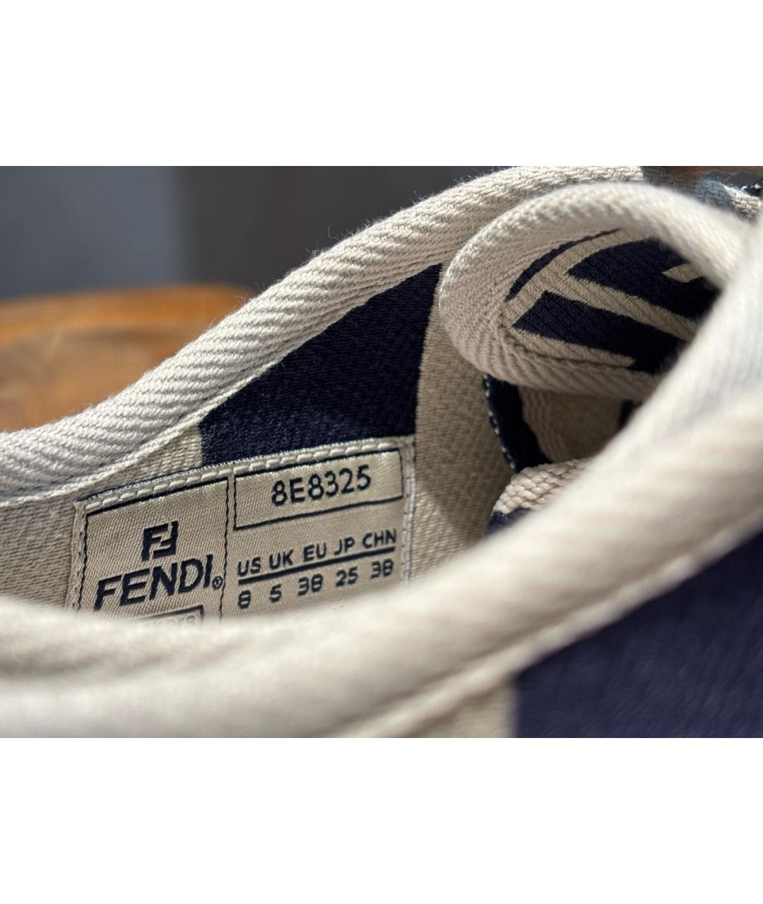 FENDI Синие текстильные кеды, фото 7