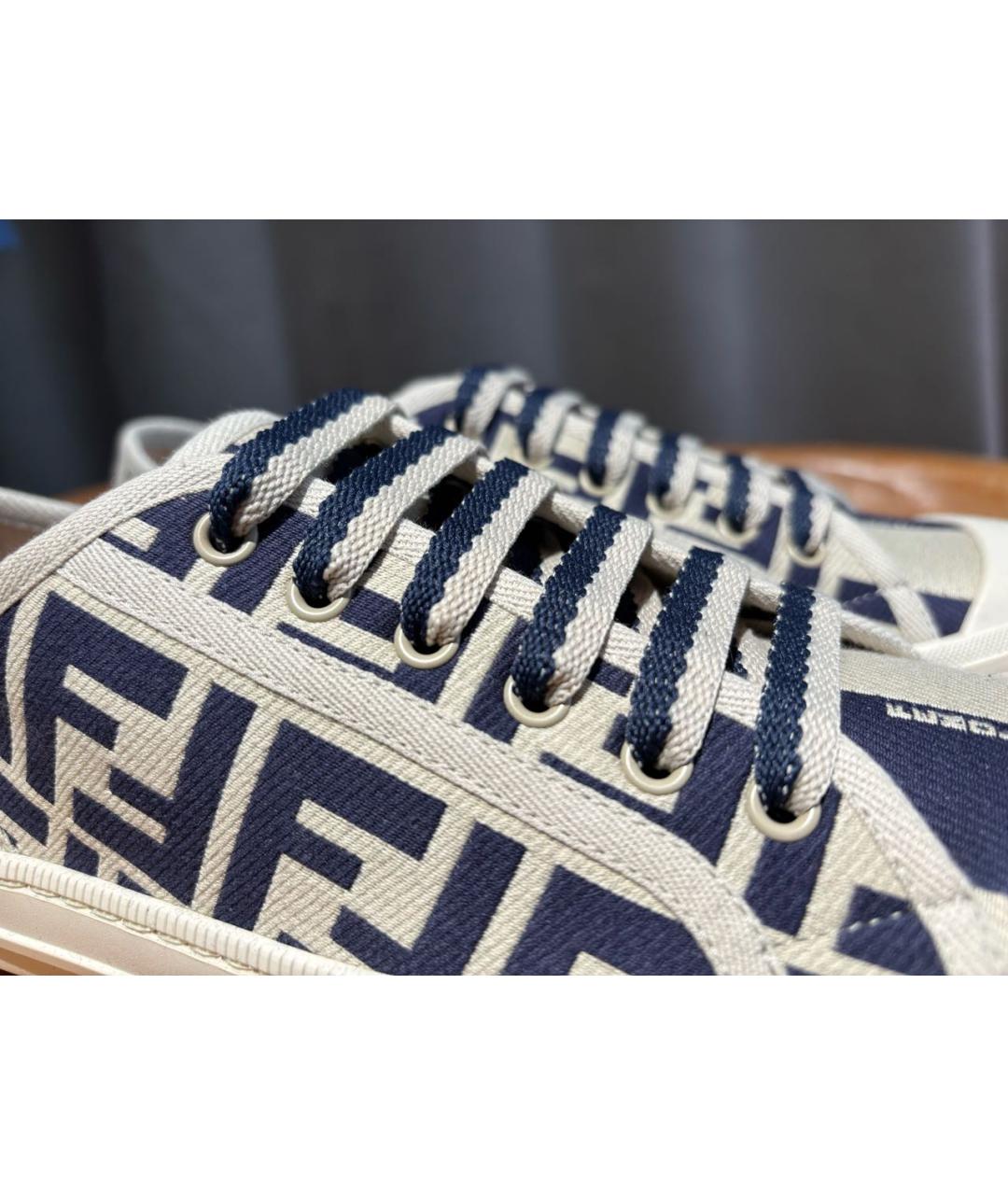 FENDI Синие текстильные кеды, фото 6