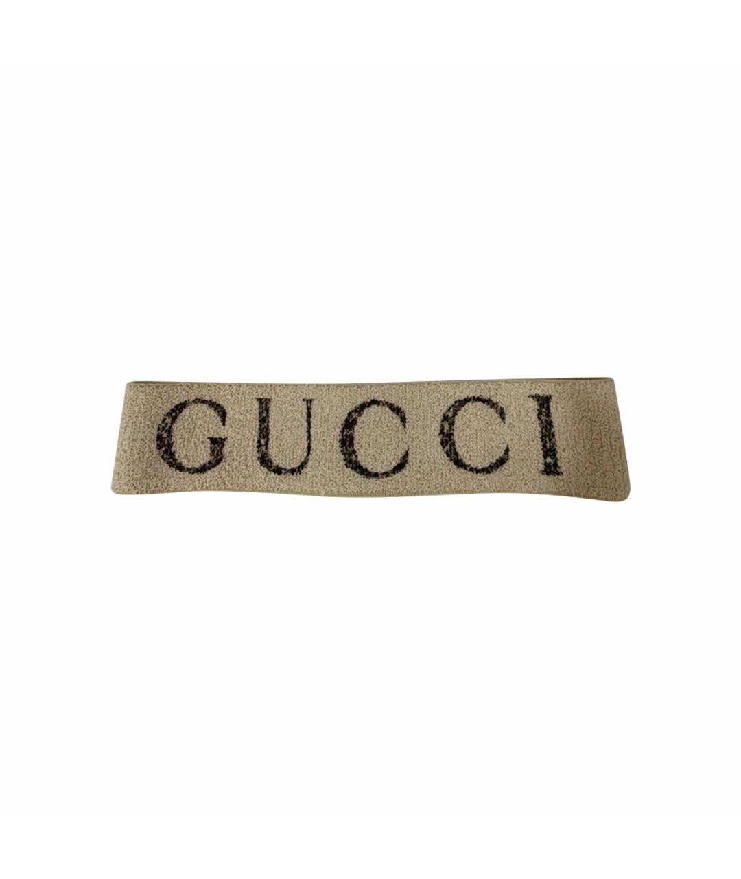GUCCI Бежевая повязка на голову, фото 1
