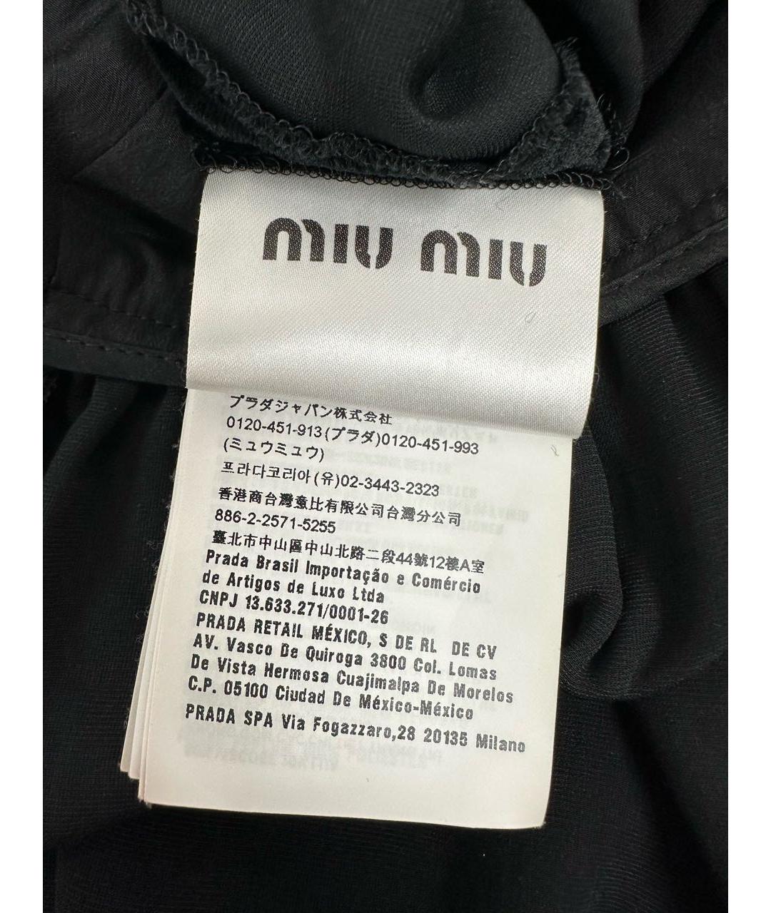MIU MIU Черное бархатное повседневное платье, фото 3