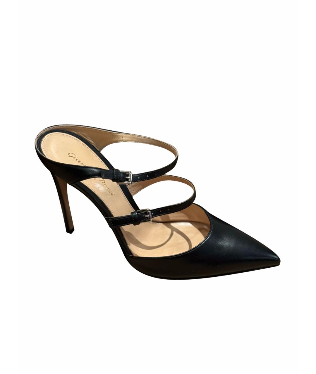 GIANVITO ROSSI Черные кожаные туфли, фото 1