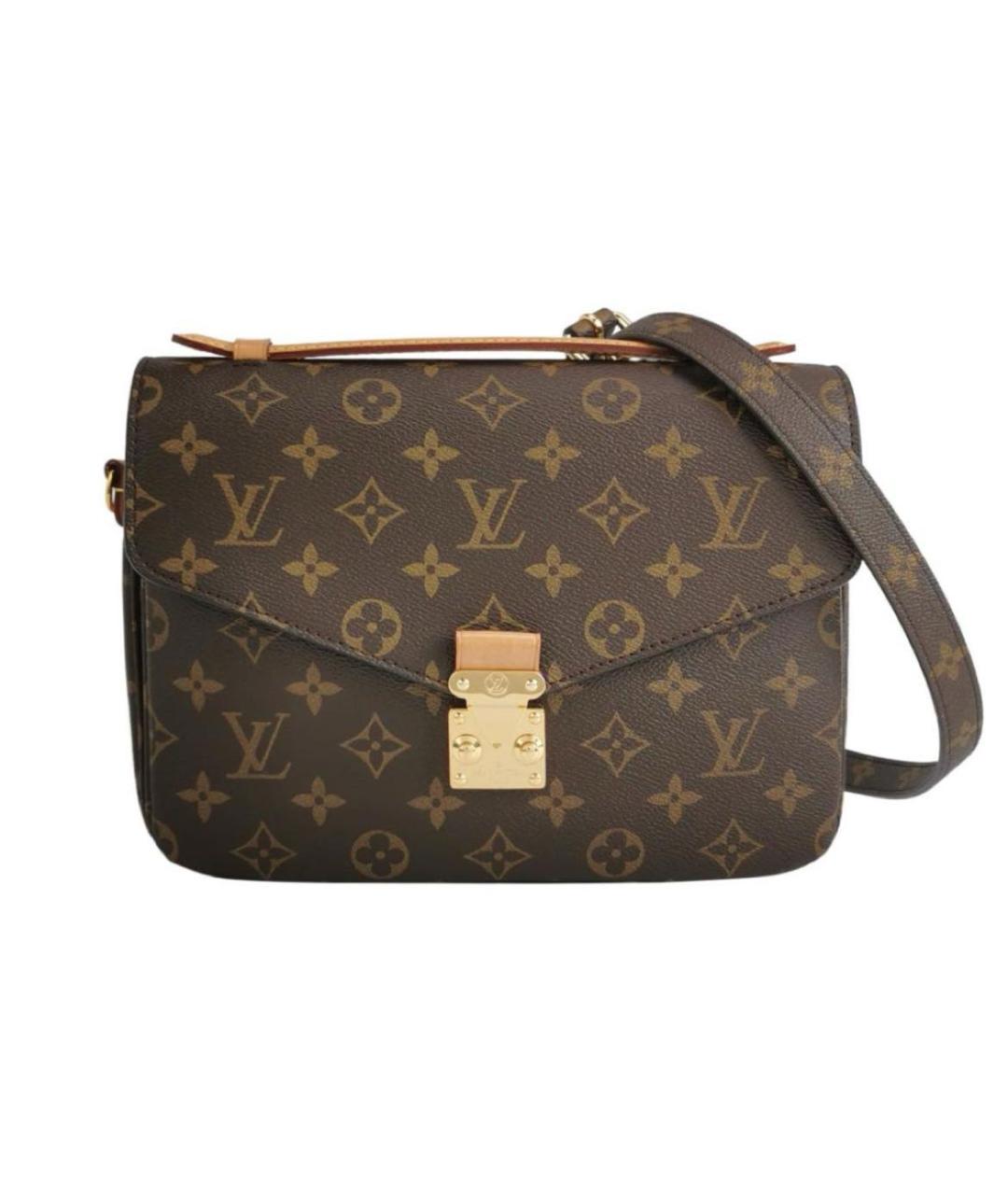 LOUIS VUITTON Коричневая кожаная сумка через плечо, фото 1