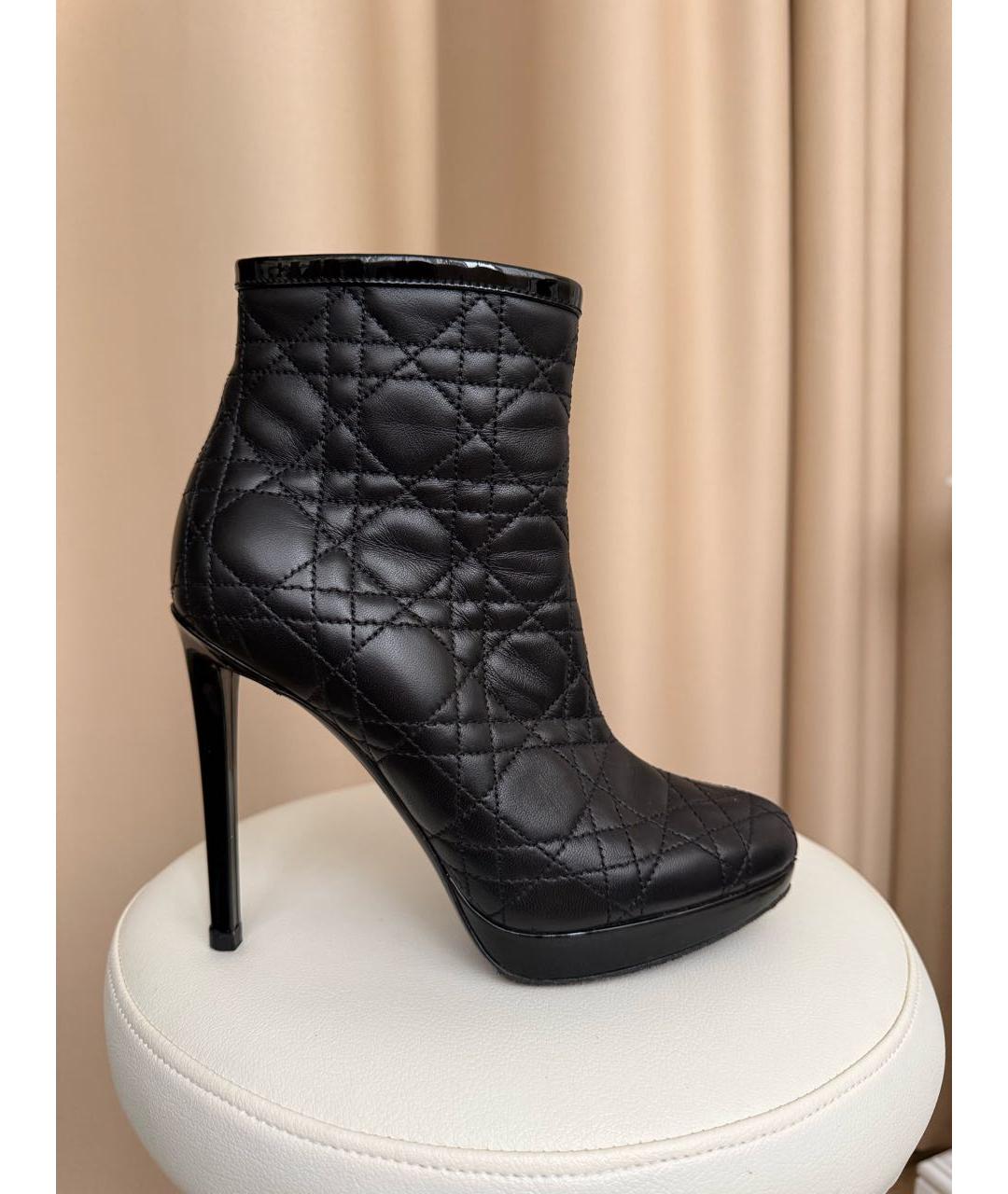 CHRISTIAN DIOR Черные кожаные ботильоны, фото 9