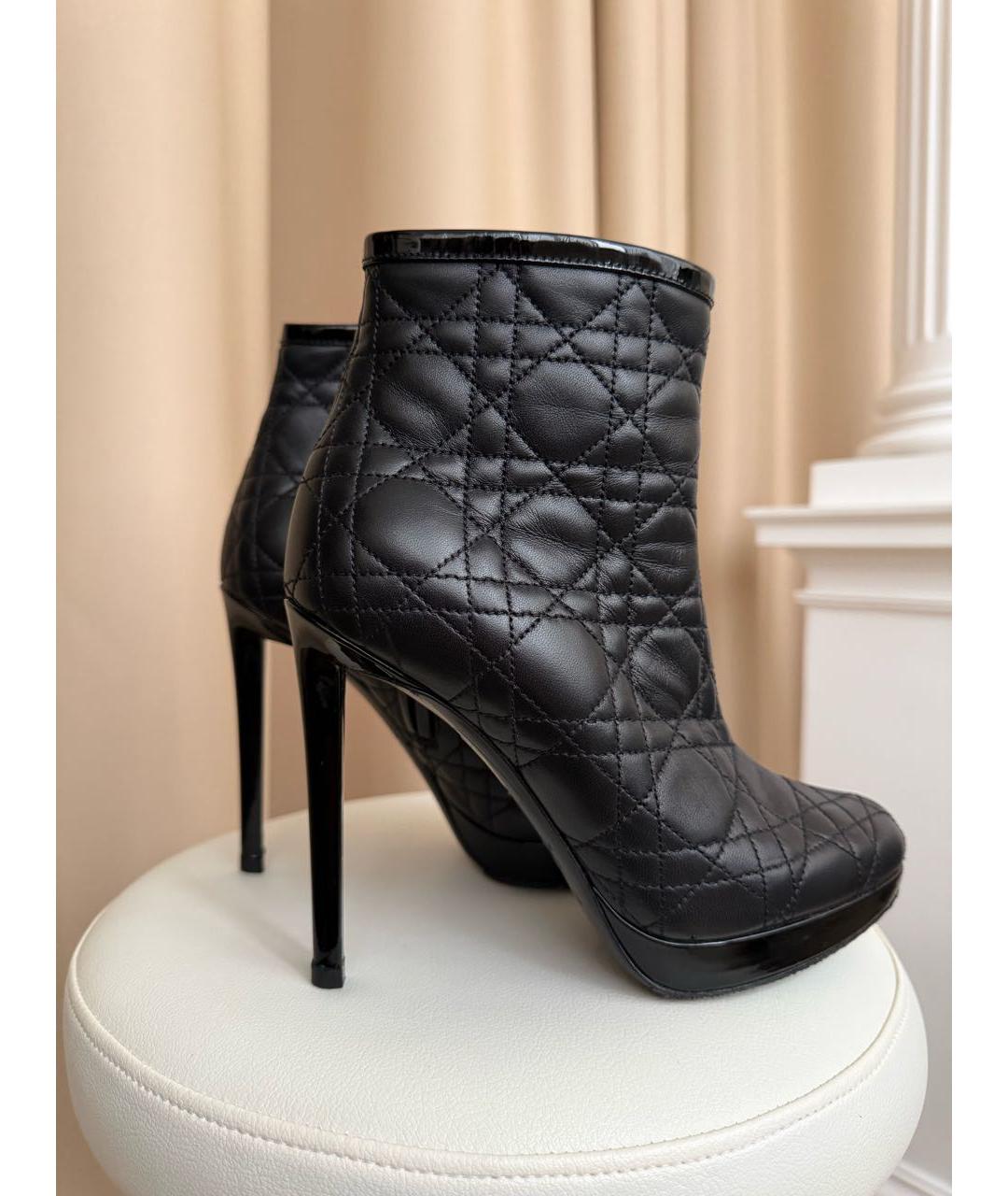 CHRISTIAN DIOR Черные кожаные ботильоны, фото 5