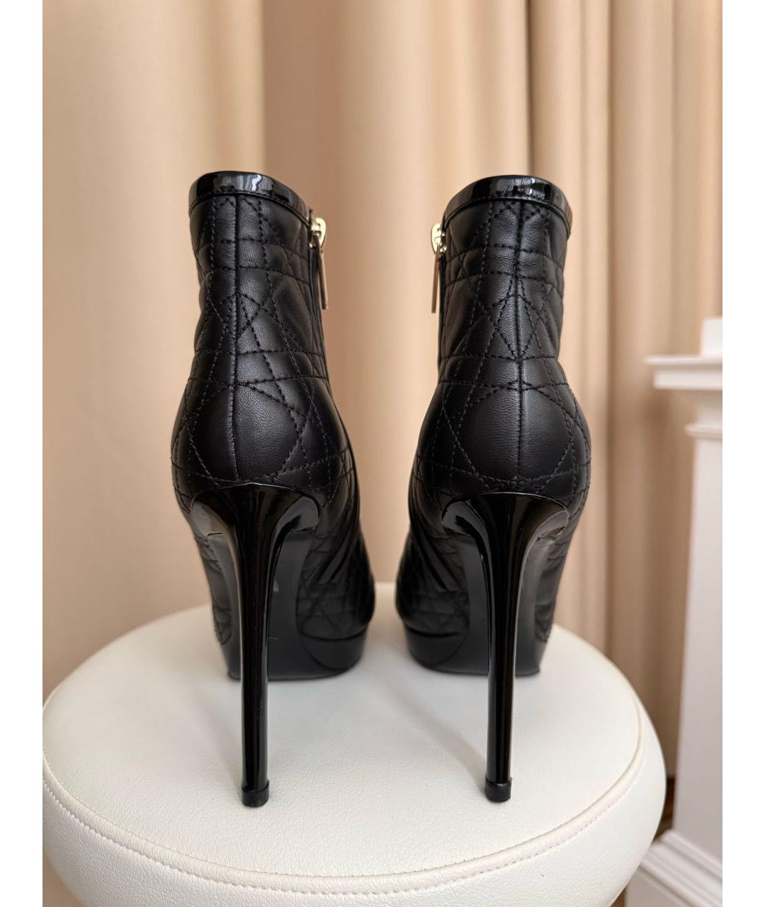 CHRISTIAN DIOR Черные кожаные ботильоны, фото 4