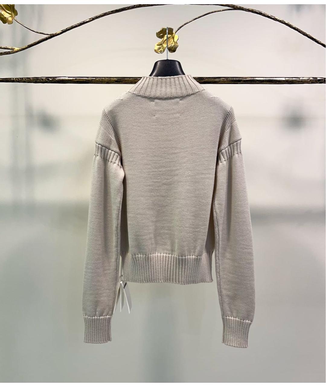 JIL SANDER Бежевый шерстяной джемпер / свитер, фото 2