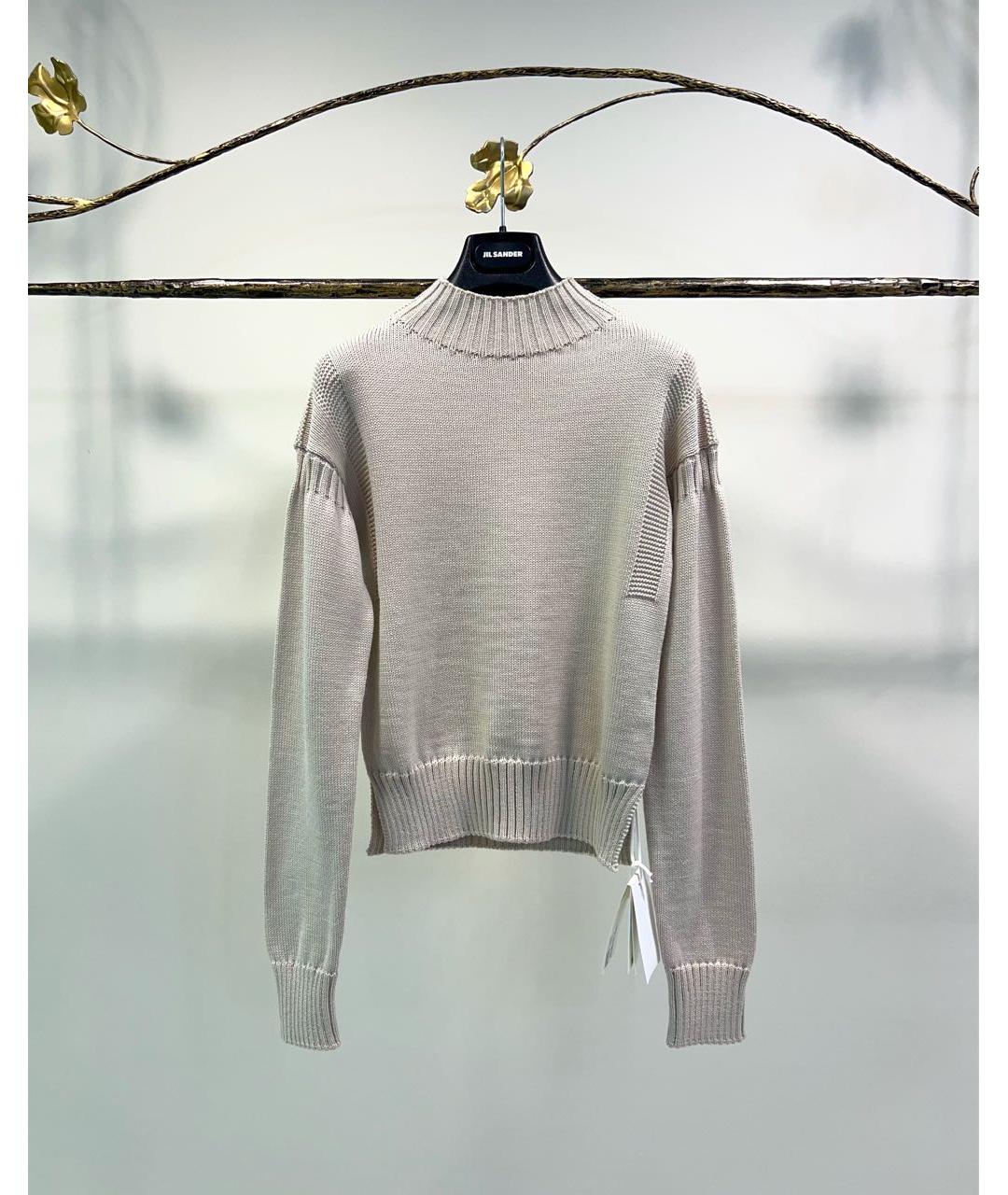 JIL SANDER Бежевый шерстяной джемпер / свитер, фото 6