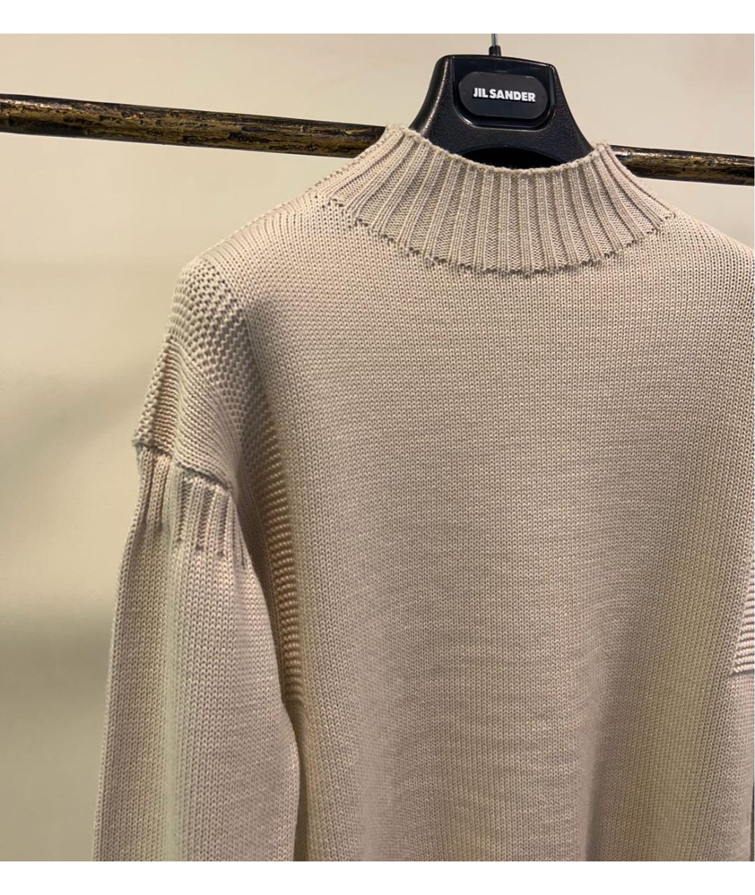 JIL SANDER Бежевый шерстяной джемпер / свитер, фото 3