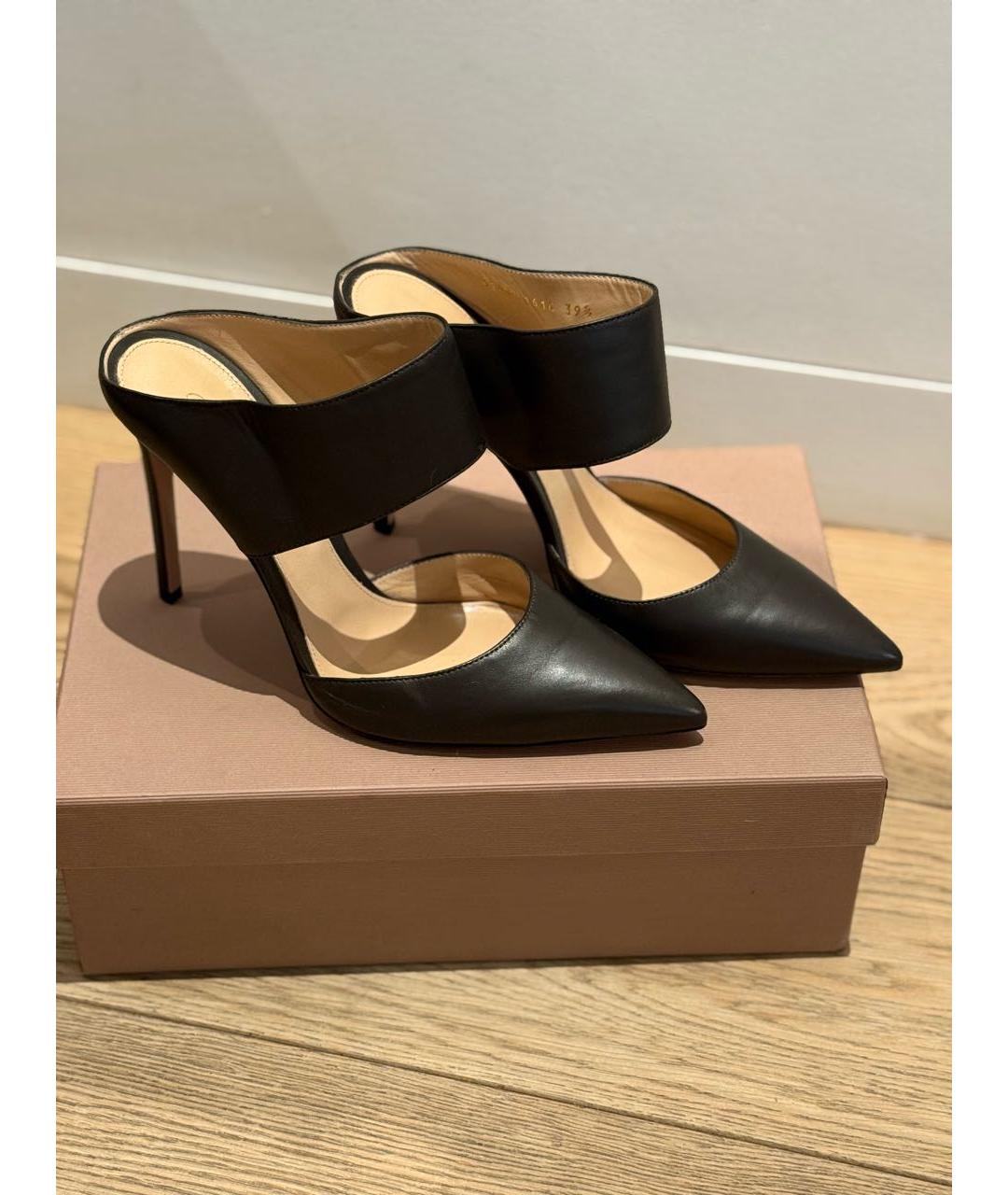 GIANVITO ROSSI Черные кожаные туфли, фото 2