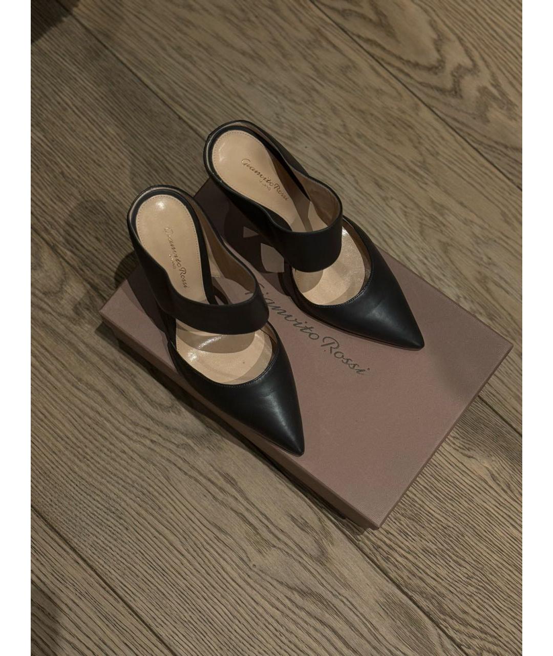 GIANVITO ROSSI Черные кожаные туфли, фото 3