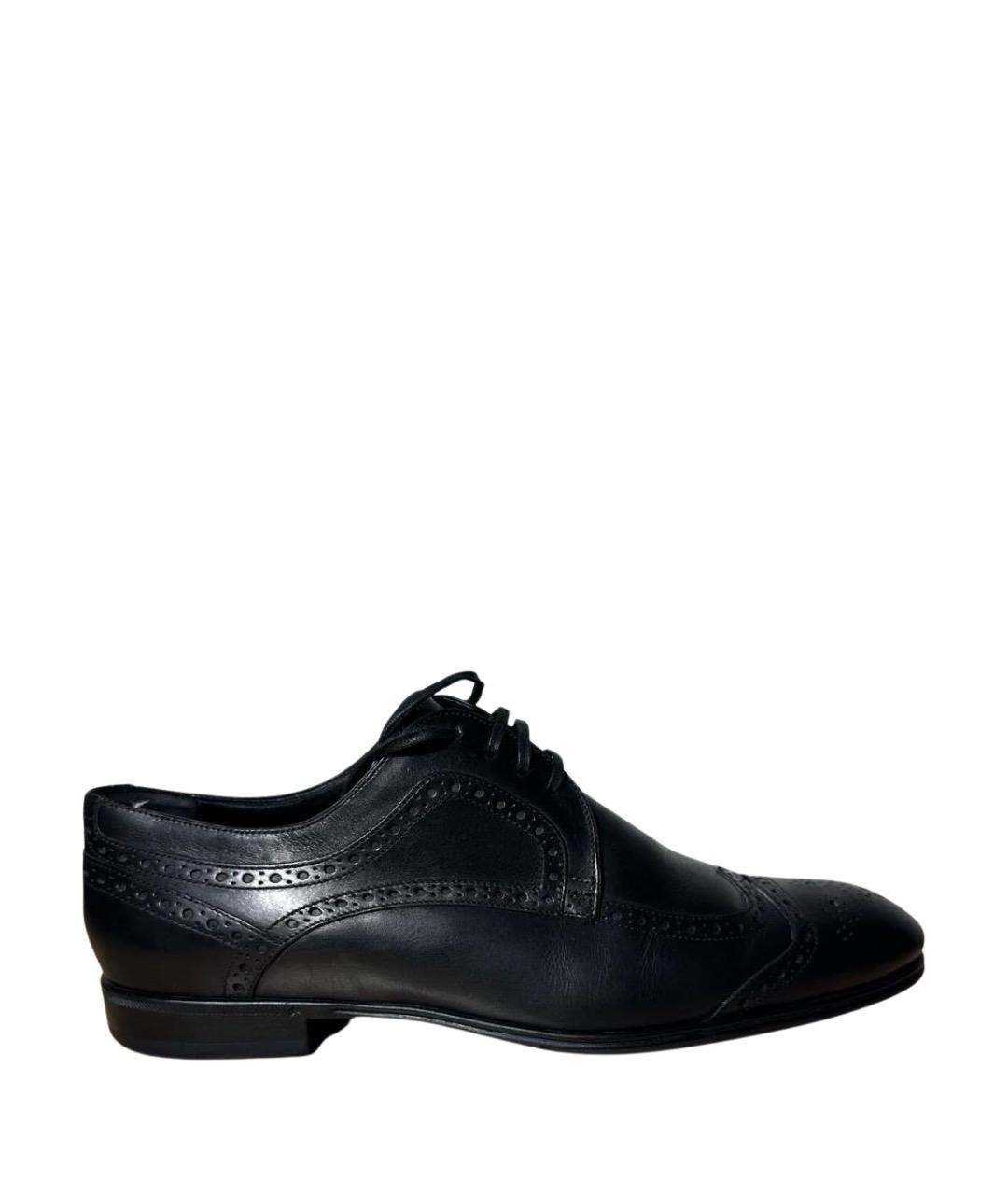 DOLCE&GABBANA Черные кожаные туфли, фото 1
