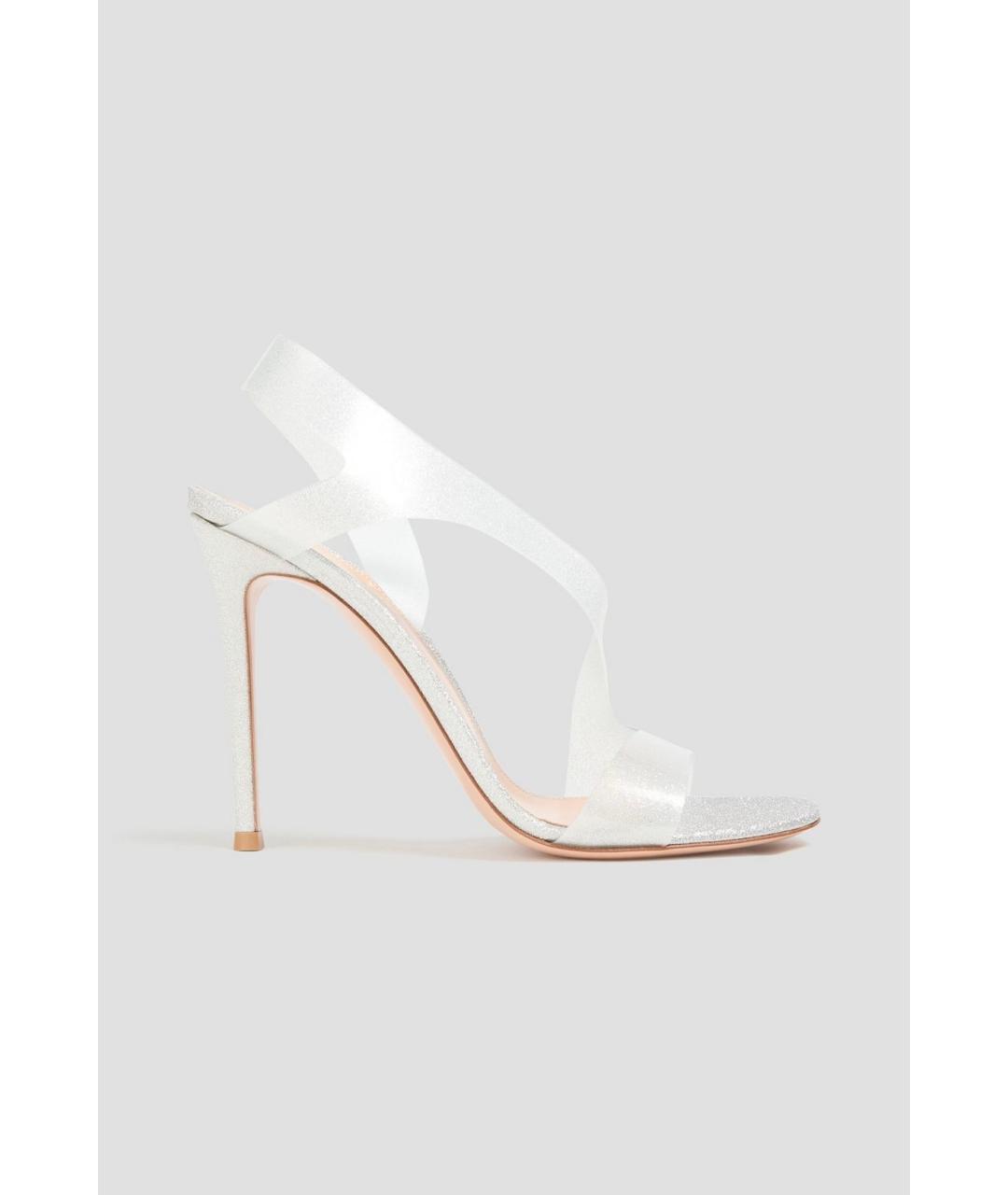 GIANVITO ROSSI Серебряные резиновые босоножки, фото 4
