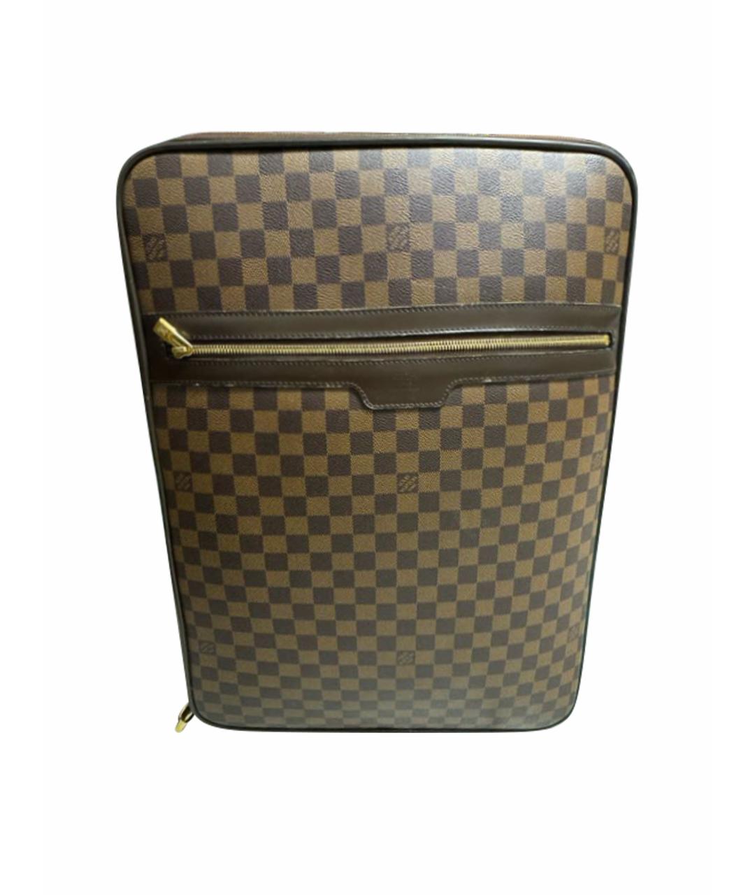 LOUIS VUITTON Коричневый кожаный чемодан, фото 1