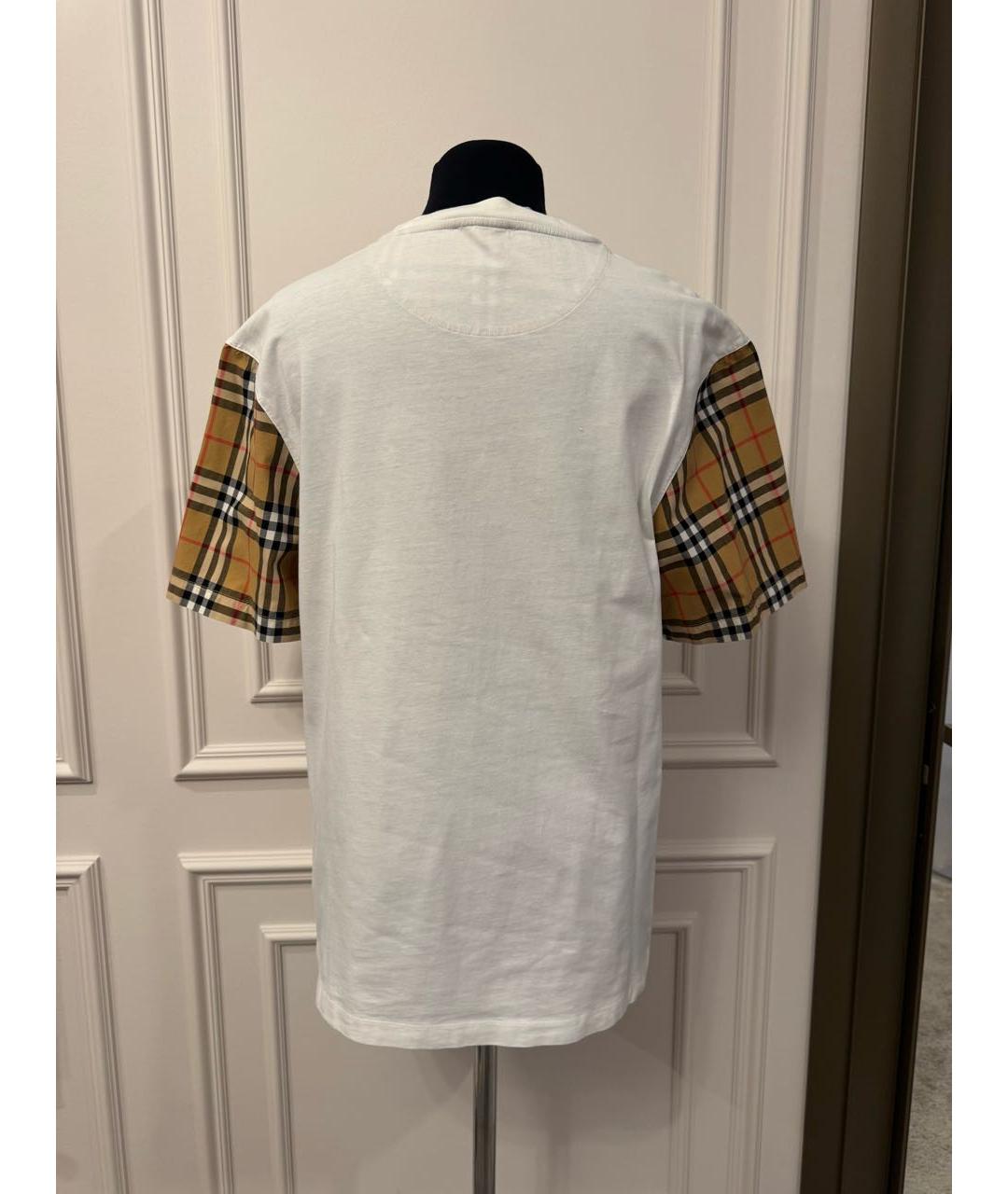 BURBERRY Белая хлопковая футболка, фото 2