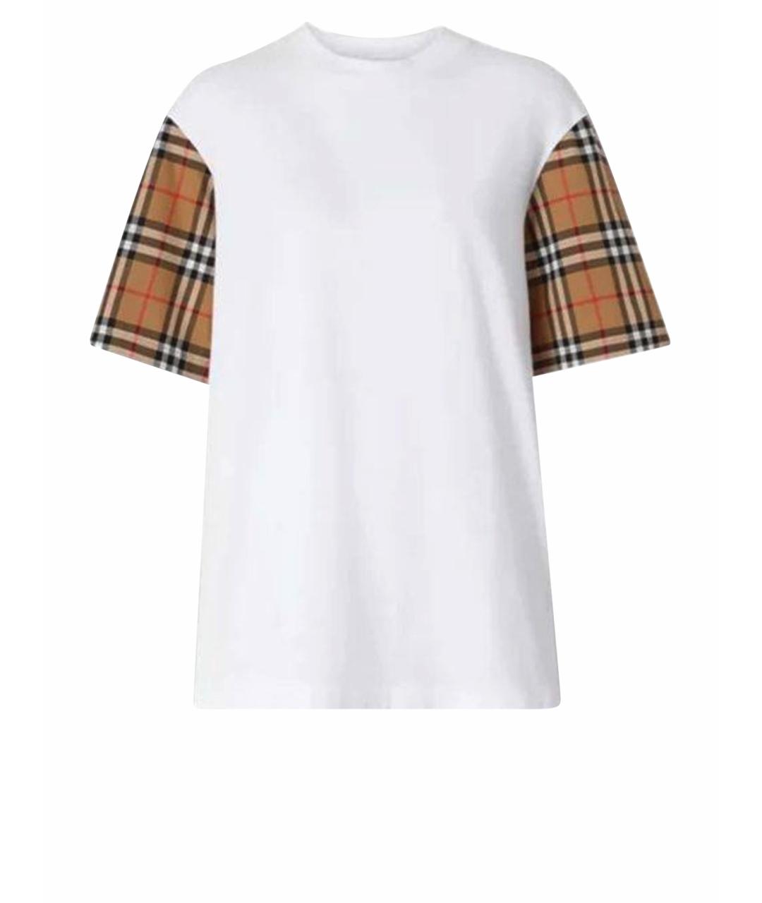 BURBERRY Белая хлопковая футболка, фото 1