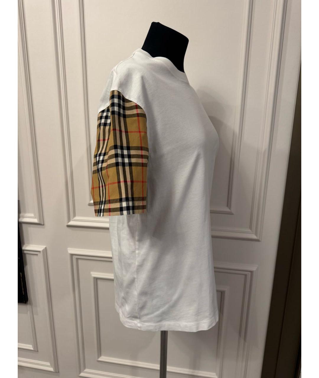 BURBERRY Белая хлопковая футболка, фото 3