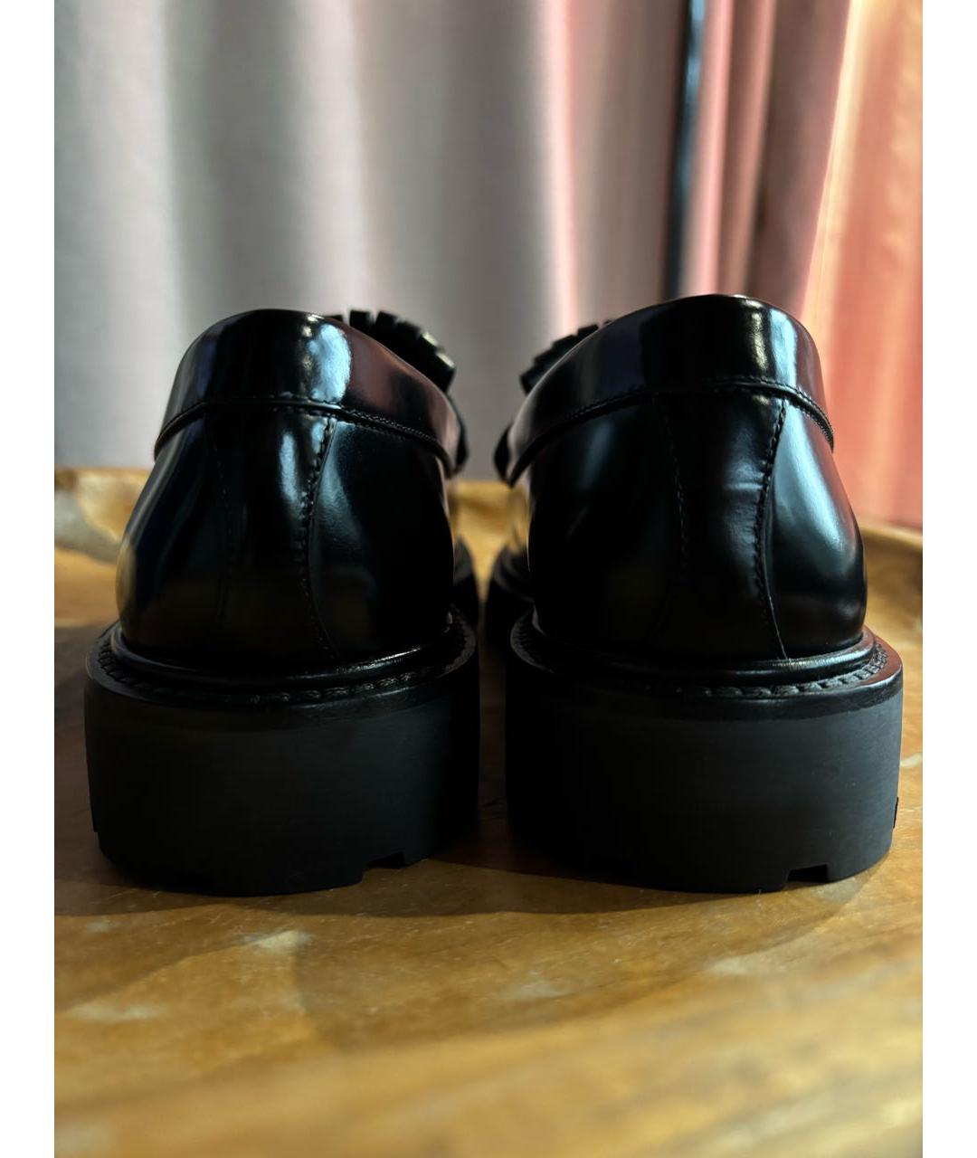 CELINE Черные кожаные лоферы, фото 4