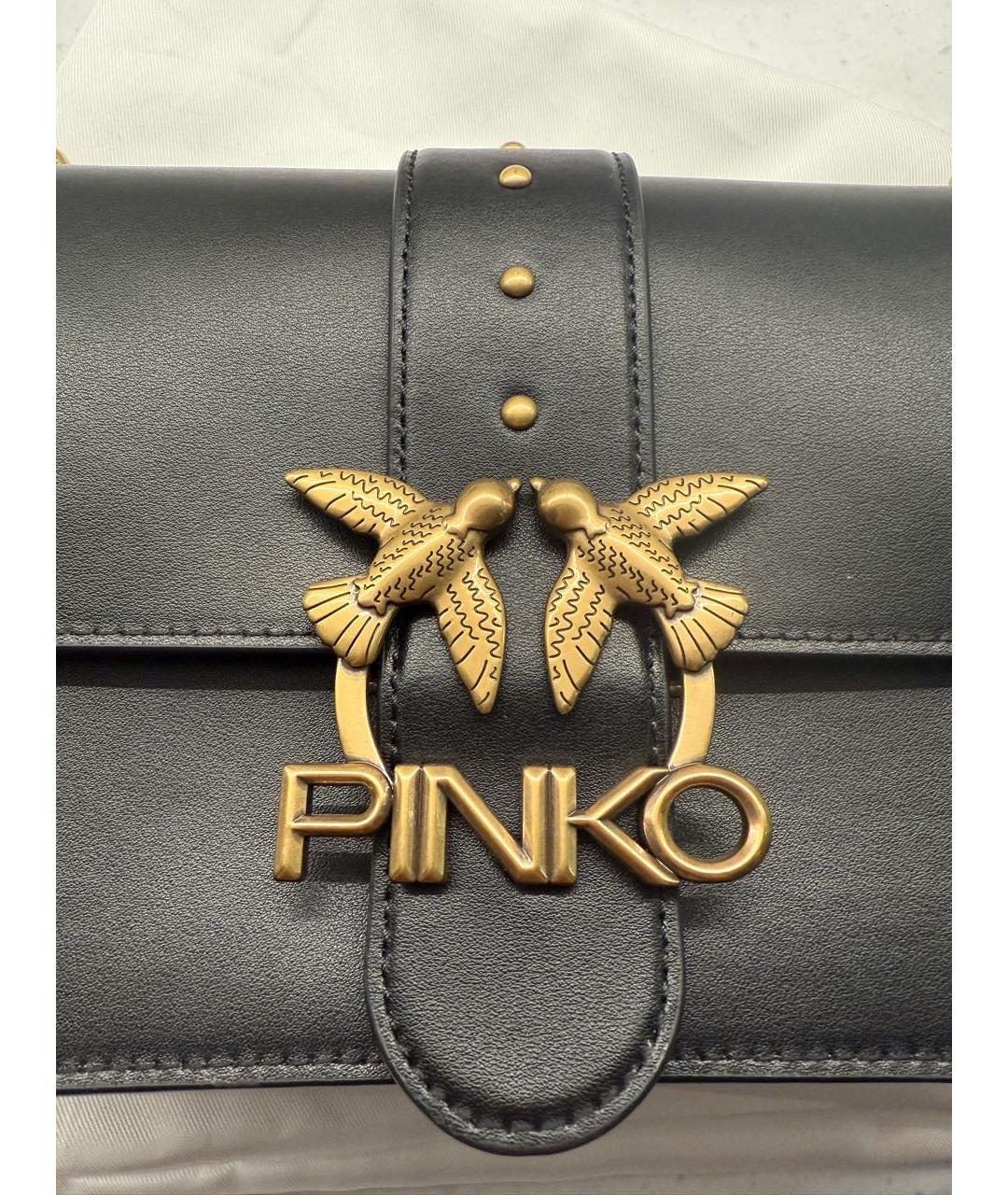 PINKO Черная кожаная сумка через плечо, фото 6