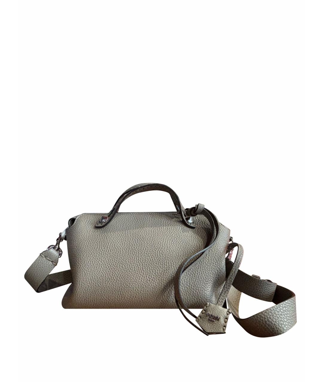FENDI Бежевая кожаная сумка через плечо, фото 1
