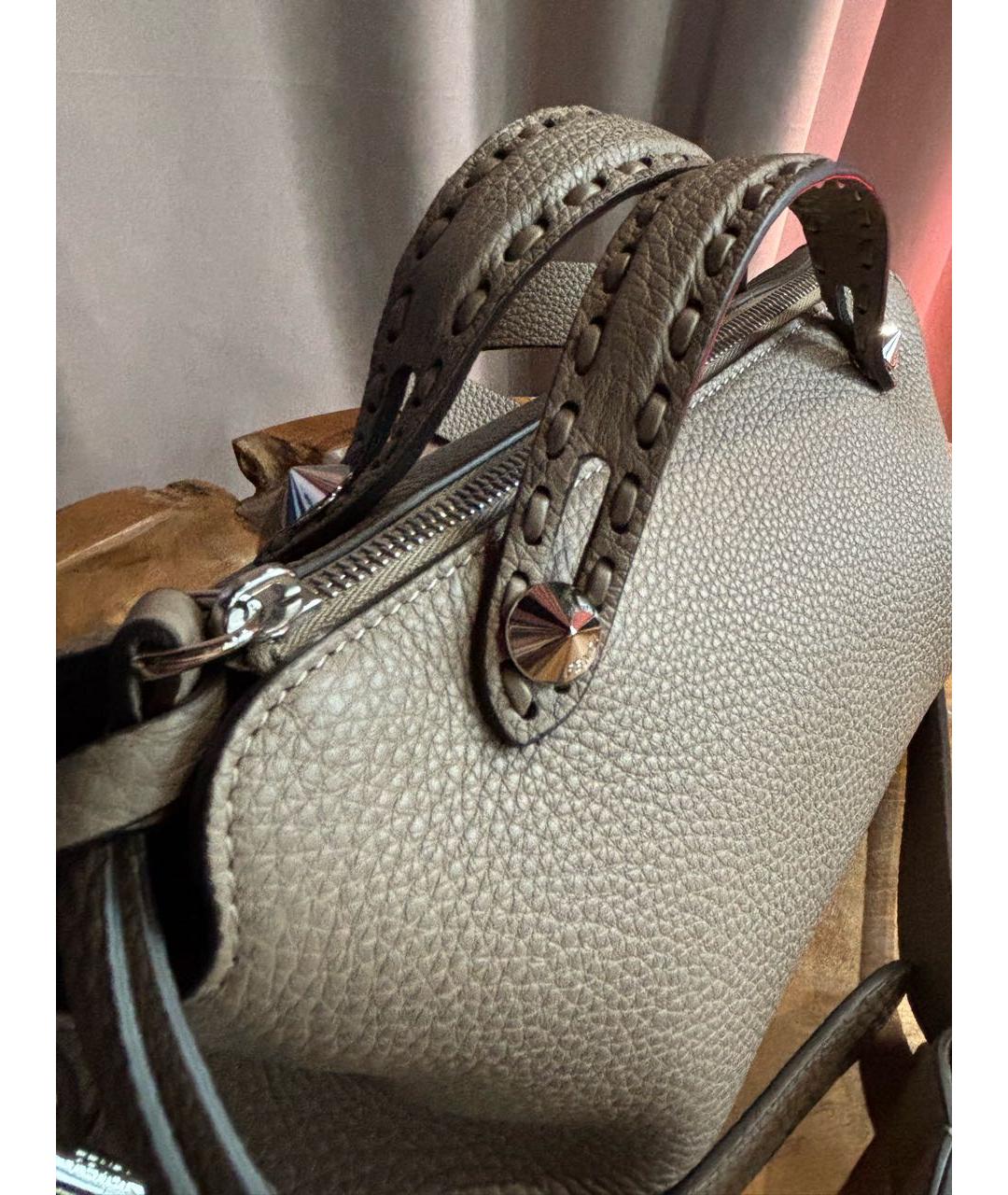 FENDI Бежевая кожаная сумка через плечо, фото 8