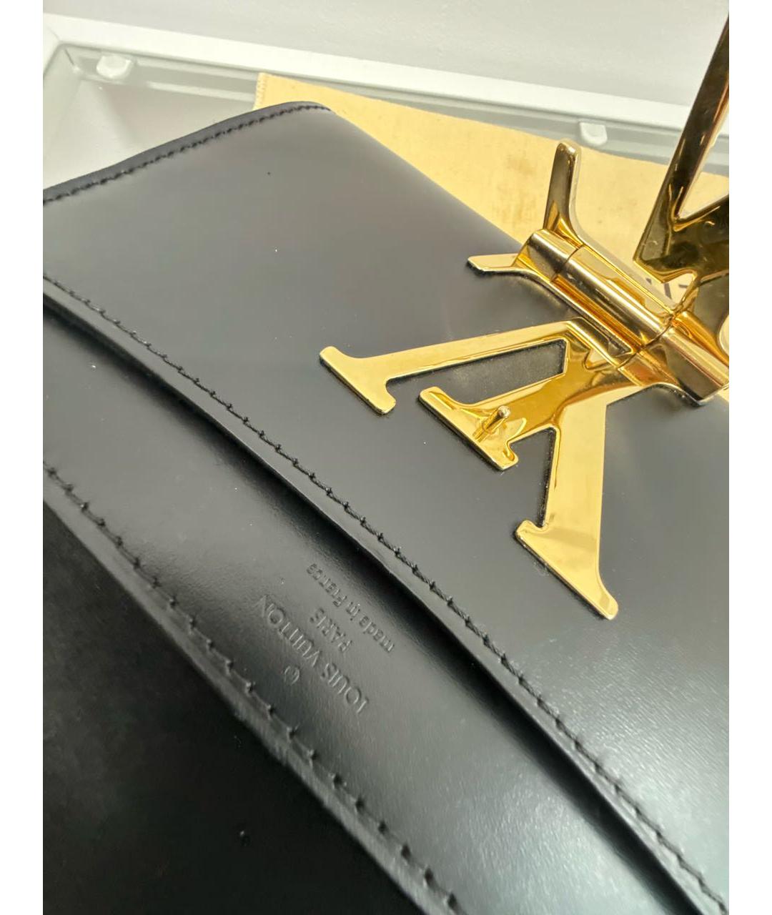 LOUIS VUITTON Черная кожаная сумка через плечо, фото 5