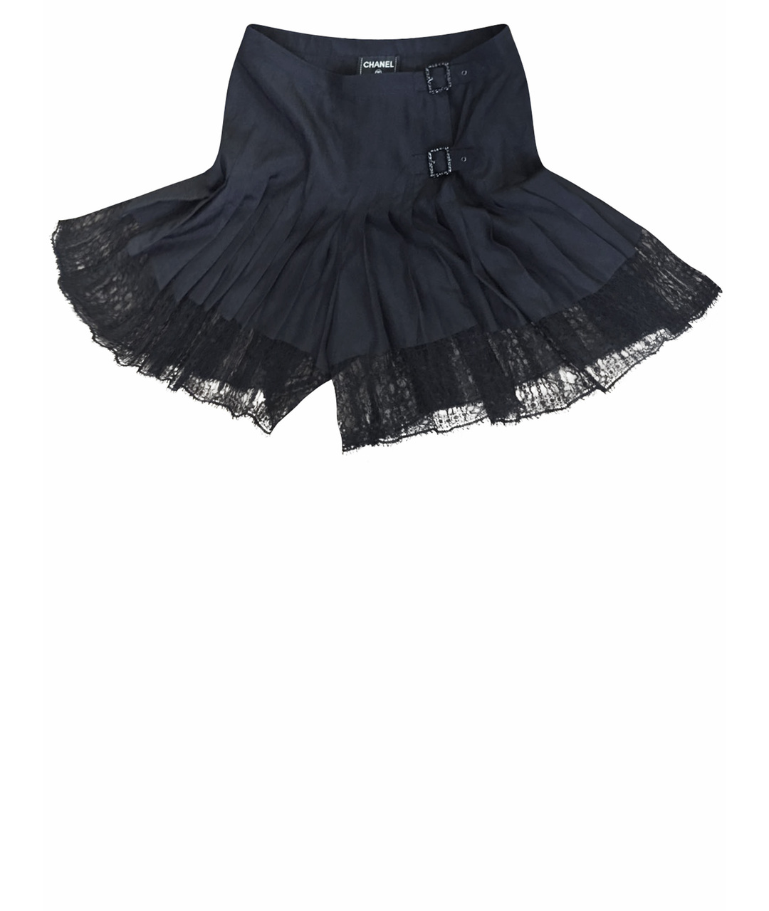CHANEL PRE-OWNED Черная шелковая юбка-шорты, фото 1