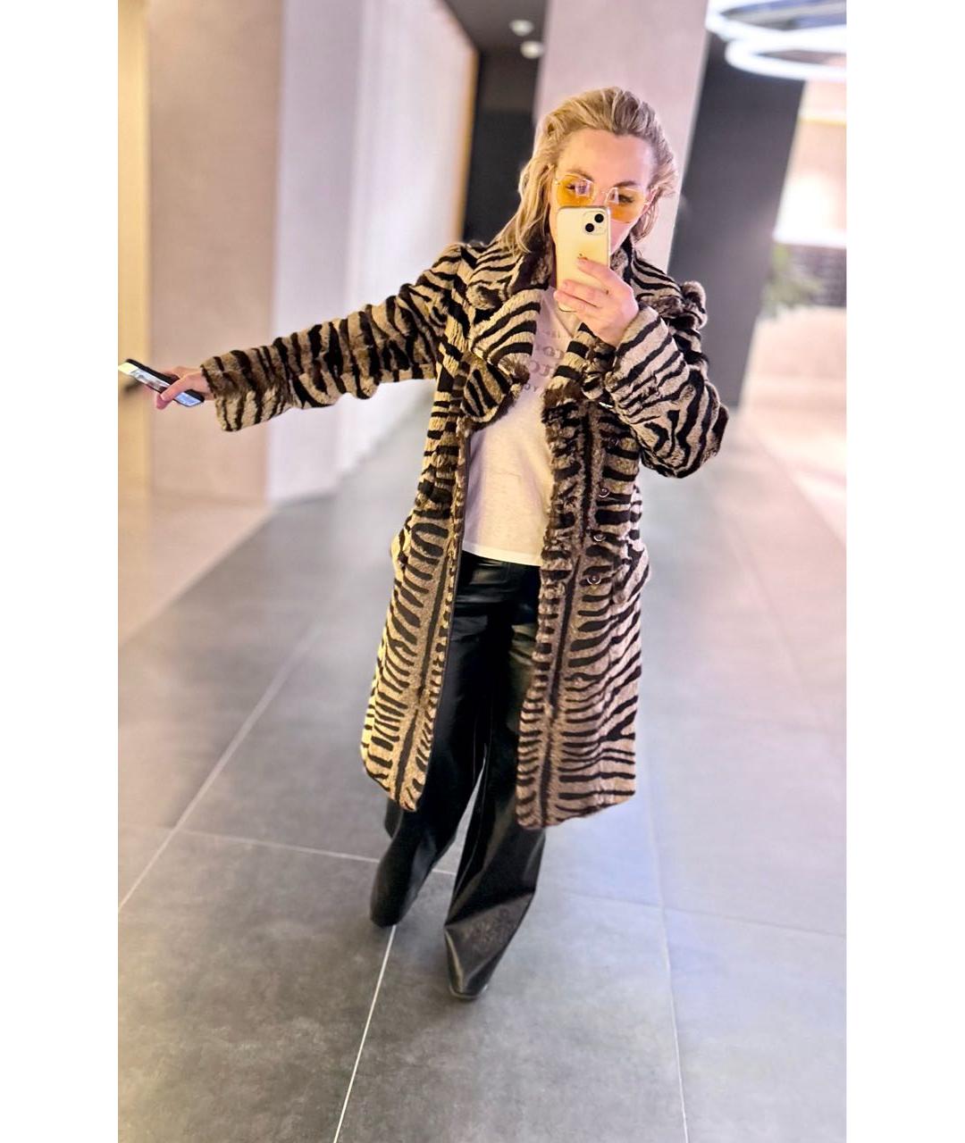 FERRAGAMO Коричневая меховая шуба, фото 5