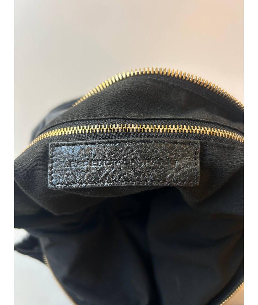 BALENCIAGA Черная кожаная сумка тоут, фото 4