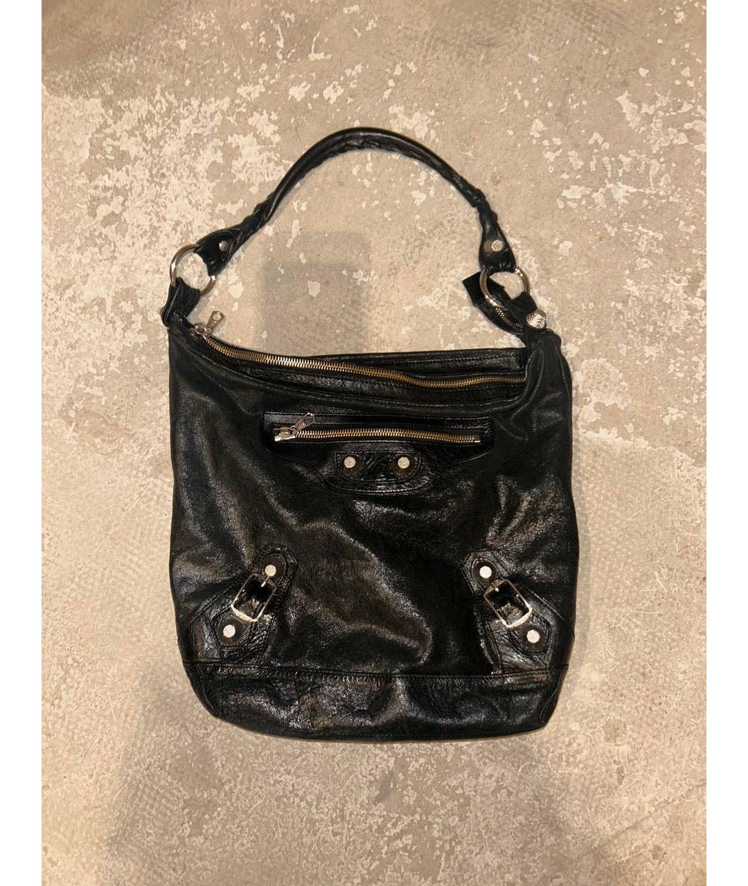 BALENCIAGA Черная кожаная сумка тоут, фото 8