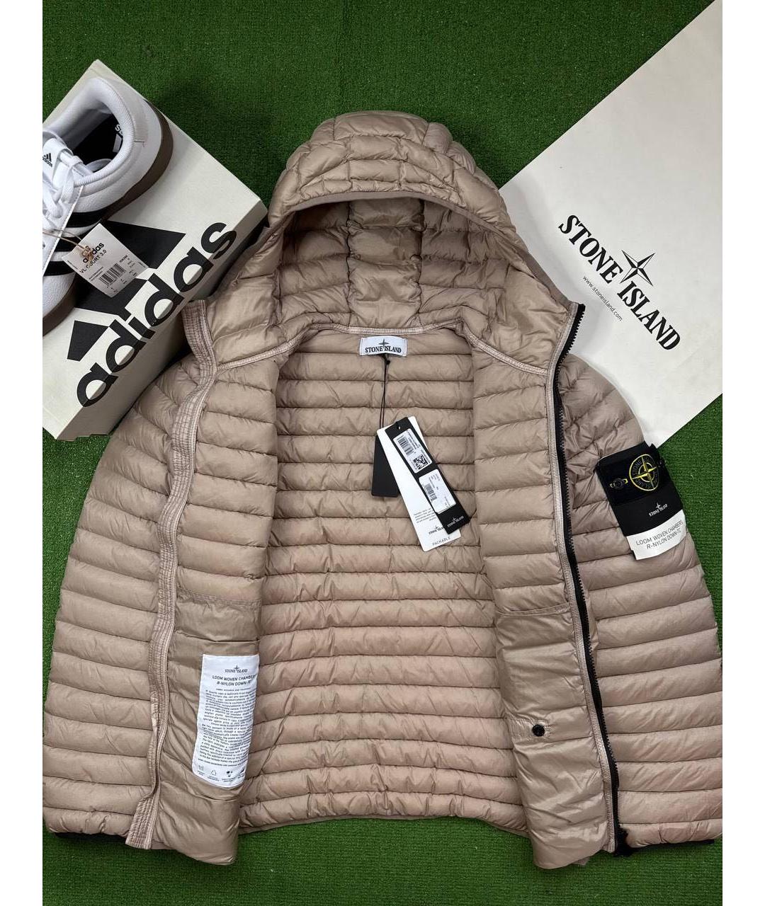 STONE ISLAND Бежевый полиамидовый пуховик, фото 6